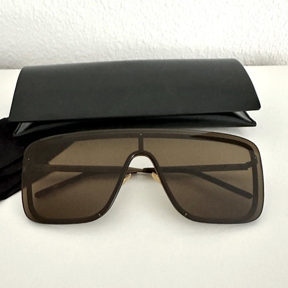 Saint Laurent SL 364 MASK 010 GOLD sunglasses - Picture 1 of 11